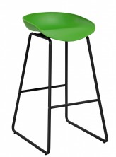 Aries Stool. Black Frame. Green Plastic Seat